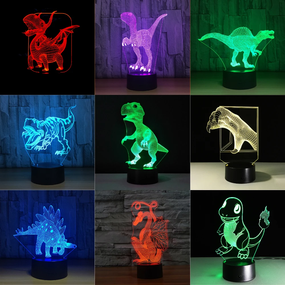 

Dinosaur 3D Table Lamp LED Colorful Dog Nightlight Kids Birthday Gift USB Sleep Lighting Home Decoration with 7 Colors