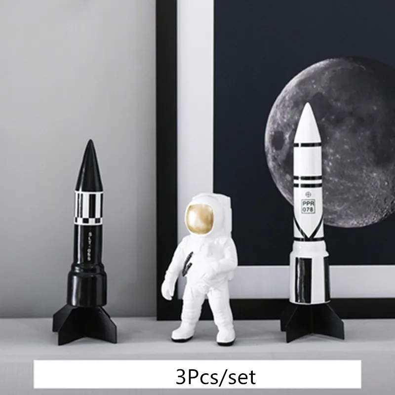 Темно-серый Астронавт статуя космический челнок ракета космического человека арт Скульптура резиновая фигурка ремесленное домашний Гостиная украшения R296 - Цвет: Темно-серый