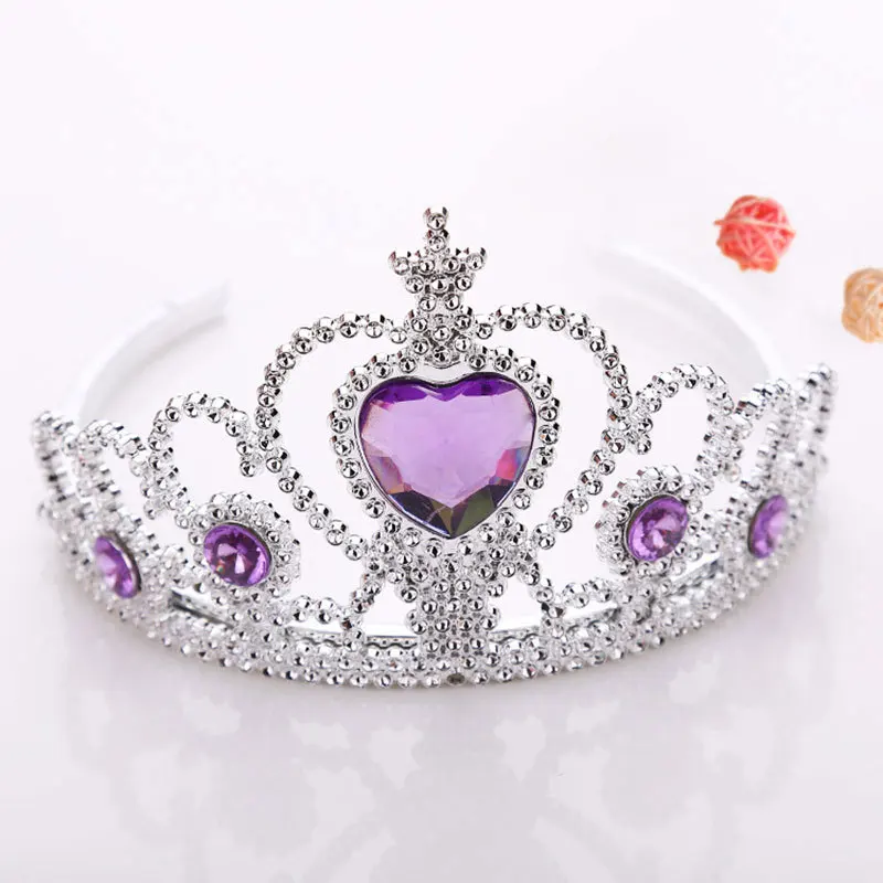 Purple Детская диадема; головной убор; Милая принцесса; корона; повязка на голову для девочек; Детская повязка на голову; аксессуары - Окраска металла: Purple