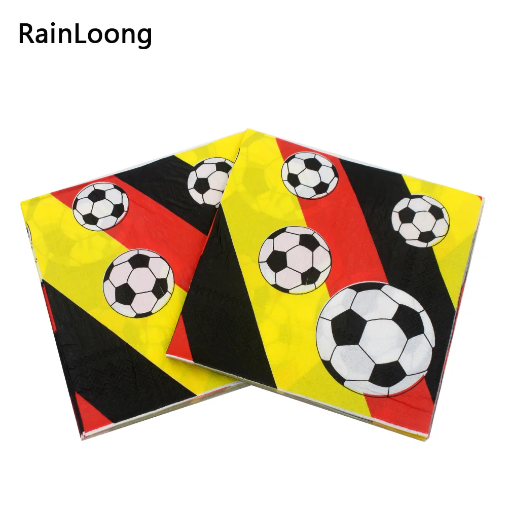 

[RainLoong] Football Paper Napkins Event & Party Tissue Napkins Decoration Serviettes 33cm*33cm 1 pack (20pcs/pack)