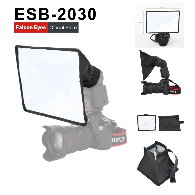 300*200 мм ESB2030 портативный складной рассеиватель для вспышки софтбокс Canon Nikon Sony DSLR