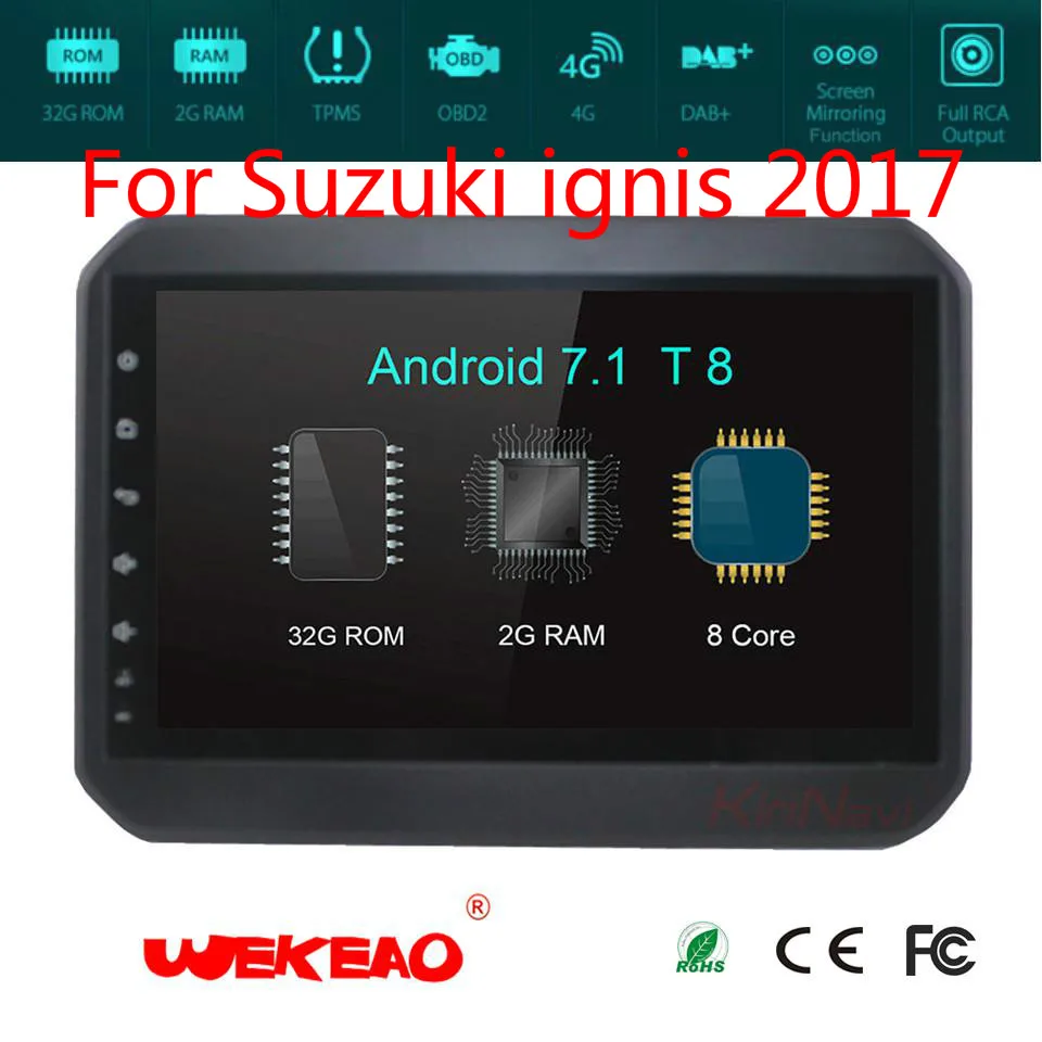 Wekeao 9 &quotCar Радио gps навигации PlayerFor Suzuki Ignis Поддержка Мультимедиа стерео аудио