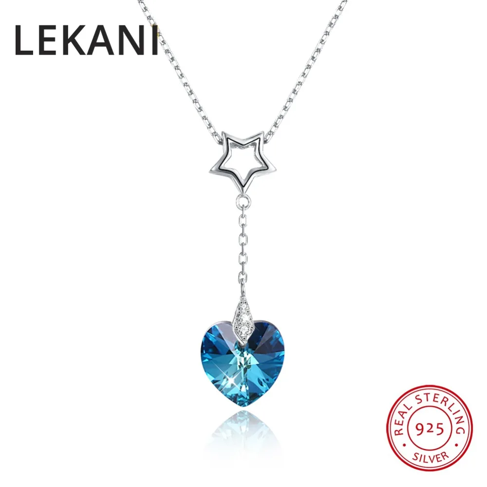 LEKANI романтическое ожерелье с кристаллами в виде сердца от Swarovski Подвеска для
