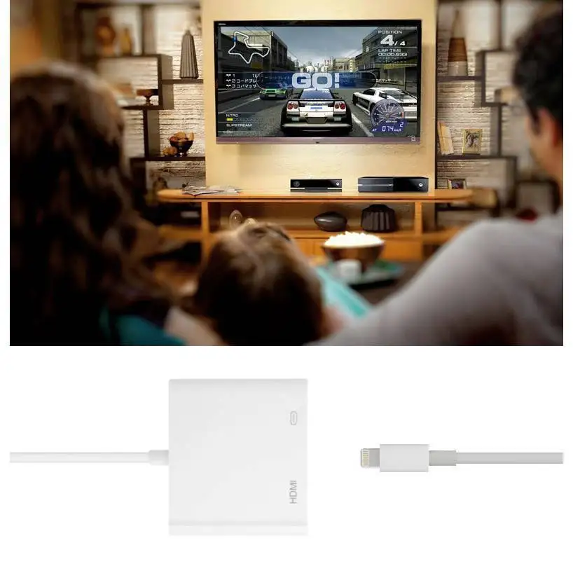 Lightning1 к HDMI цифровой AV ТВ кабель адаптер для iPad iPhone X 8 7 6 Plus