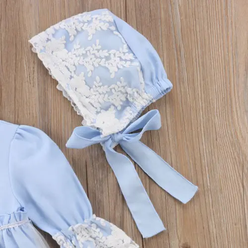 PUDCOCO Newest Toddler Girl Princess Dress Kid Long Sleeve Lace Dresses +Hat Party Wedding Formal Clothes 0-5T | Детская одежда и
