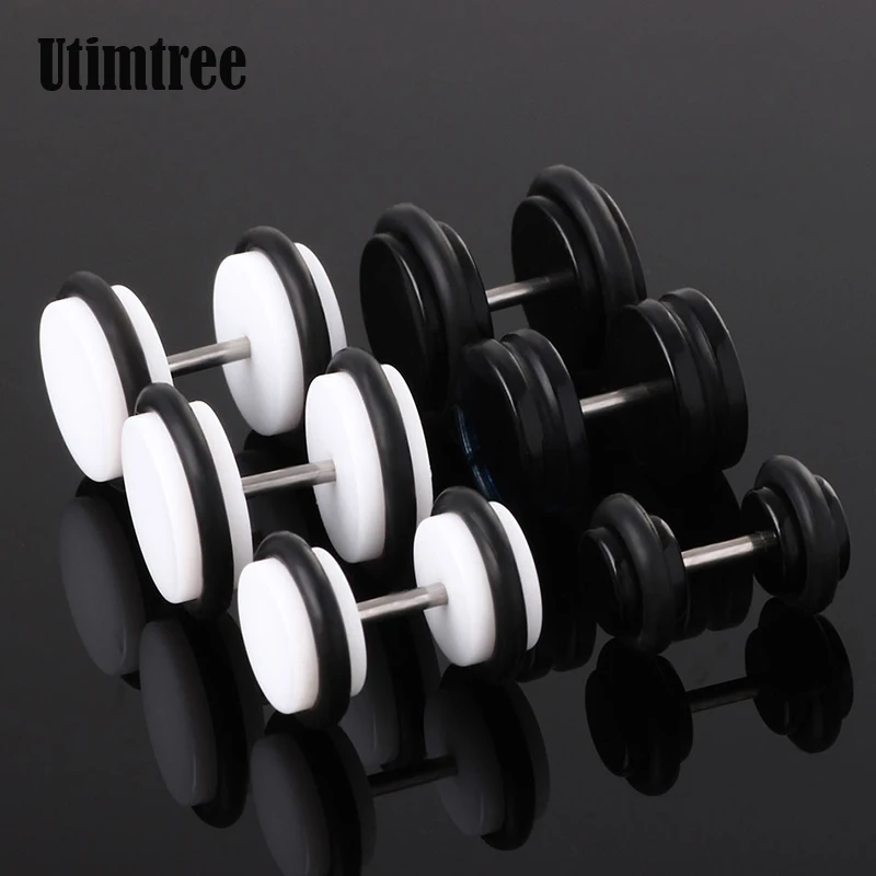Utimtree простые классические белые и черные поддельные ушные затычки серьги-хрящи
