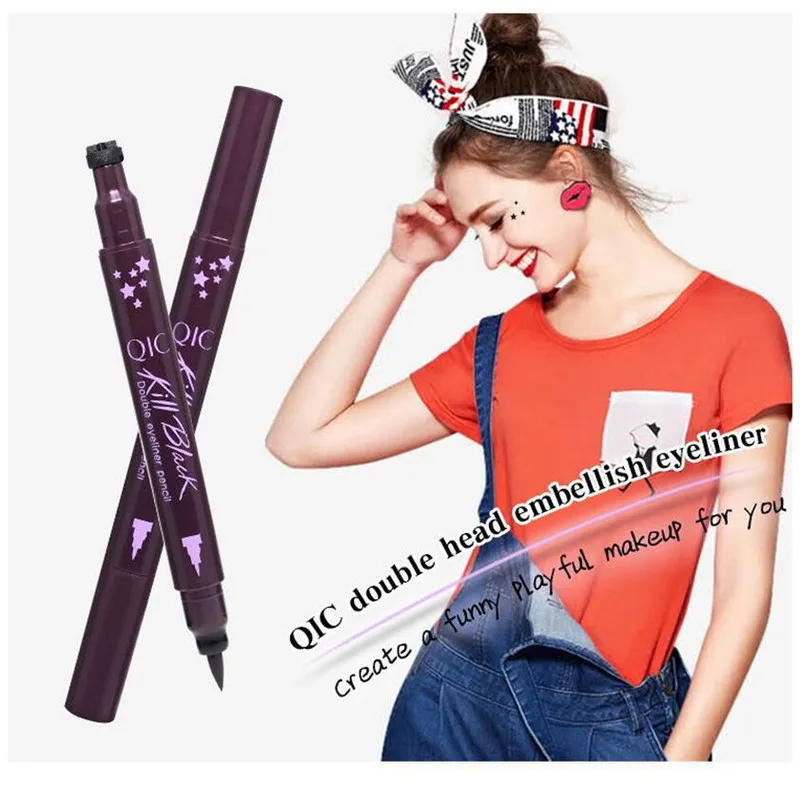 Бренд Qic украшение с двойной головкой женская косметика для красоты|brand eye liner|eye