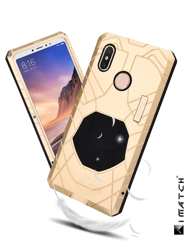 Повседневный водонепроницаемый чехол для Xiaomi Mi Max 3 Роскошный противоударный алюминиевый Металл+ Защитная силиконовая крышка Xiaomi Mi чехол Max3