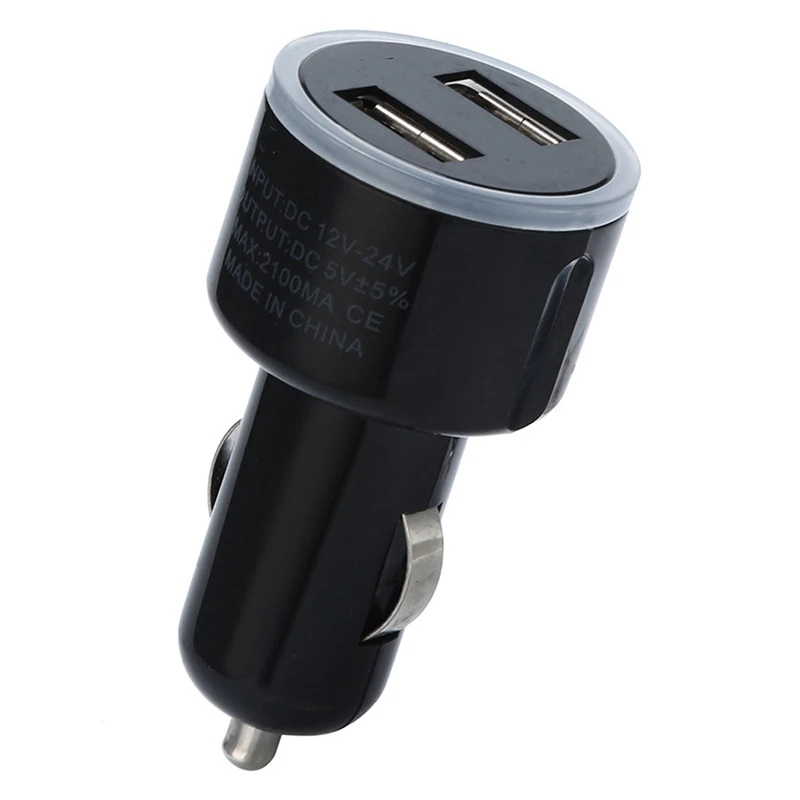 AABB-5V 2.1A 2-портовый USB Автомобильное зарядное устройство светодиодный адаптер для