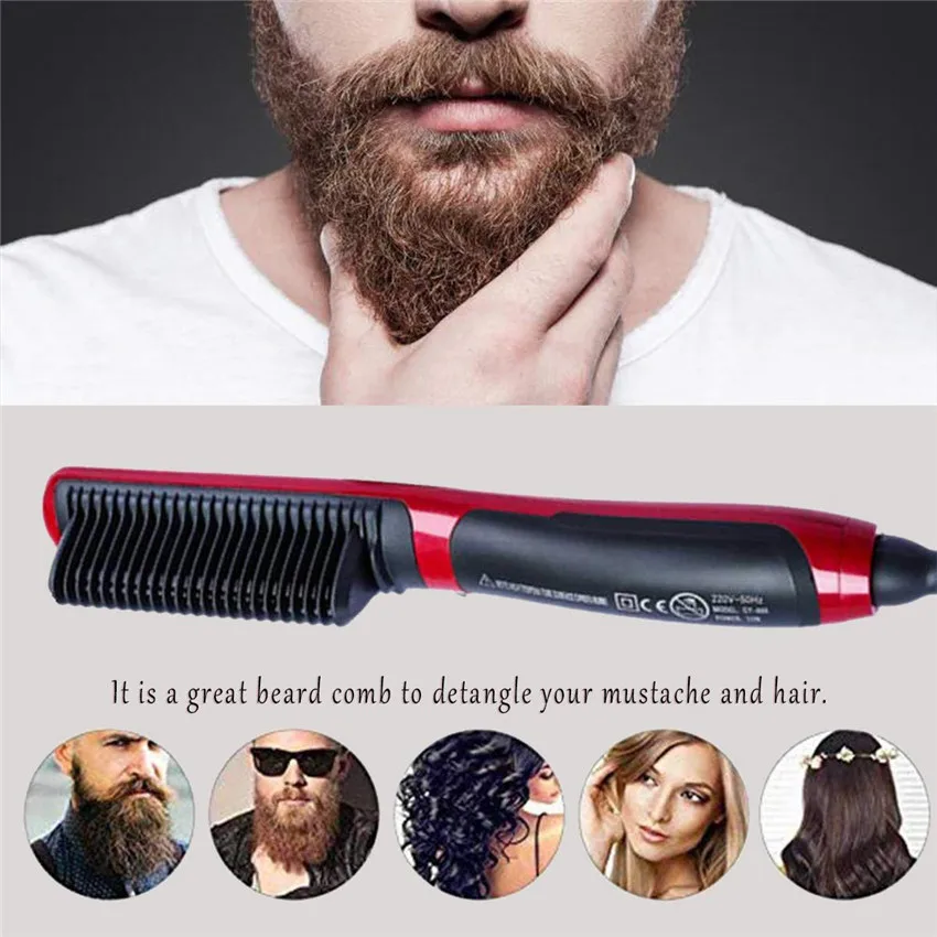 

Electric Ionic Beard Straightener Comb Hair Brush Straightening Shaping Comb All Kinds of Hair with Fast Heat for Beard Shaping
