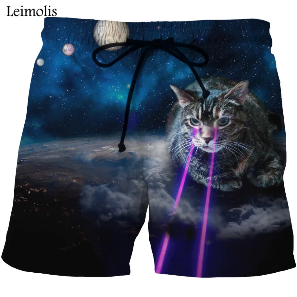 Leimolis 3d печати кошка рыцарь случайные фитнес пляжные спортивные шорты мужчины