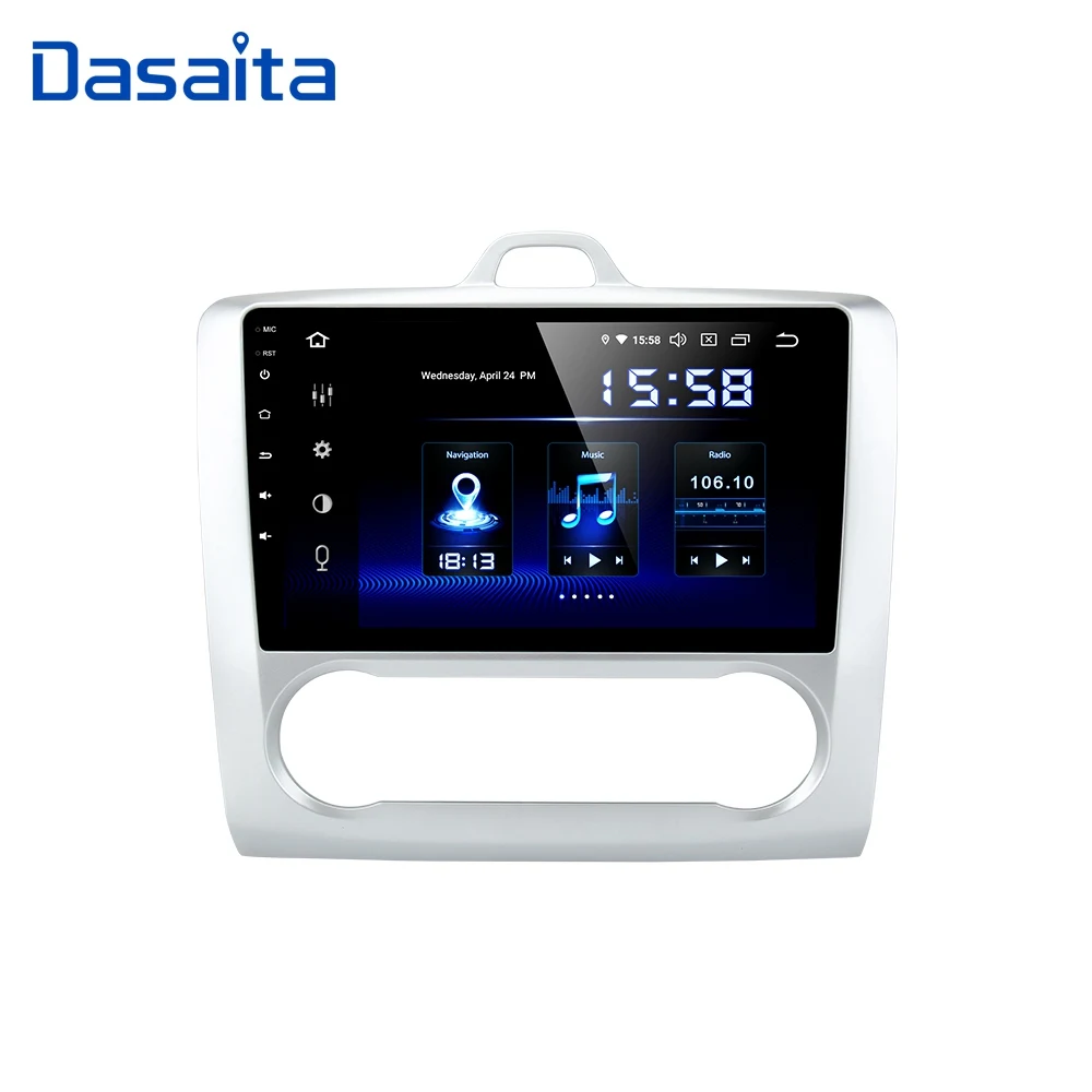 with Auto AC Dasaita " ips TDA7850 автомобильный Android 9,0 радио плеер для Ford Focus 2 2002 2003 2004 2005 2006 2007 2008 gps навигатор HDMI - Цвет: with Auto AC