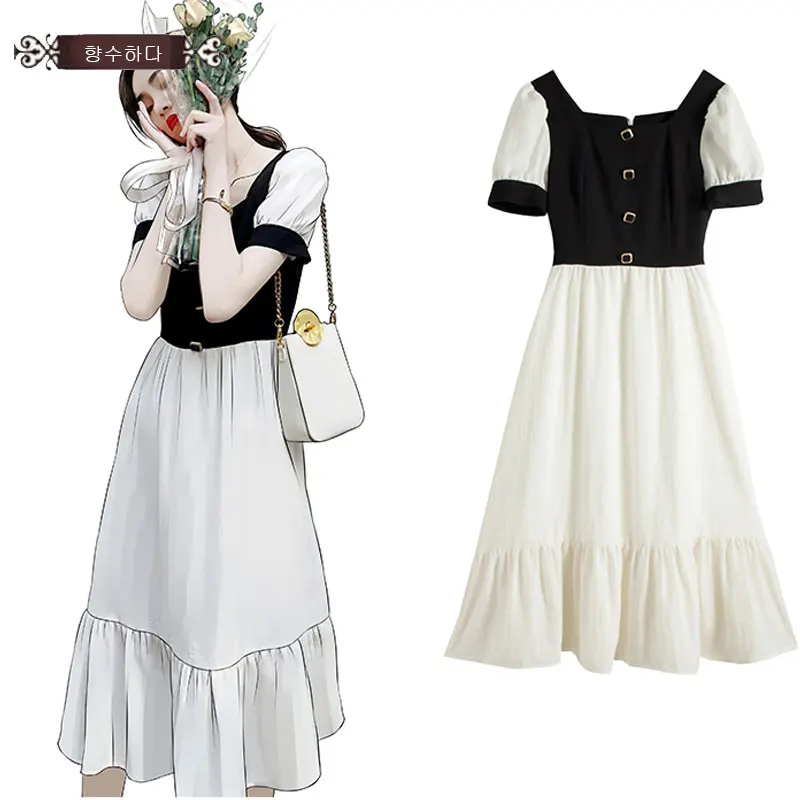 Трапециевидные темпераментные платья Горячая женская летняя одежда с коротким