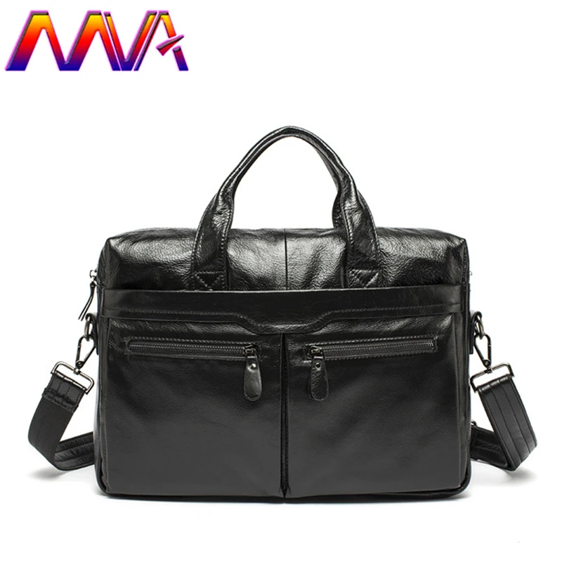 Mva Cowhide Leather Men Briefcase 100% Genuine Shoulder Bag Cheap Price Male Crossbody | Багаж и сумки