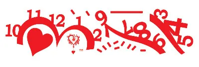 Наклейка с часами в форме сердца для спальни гостиной дома сделай сам Съемная