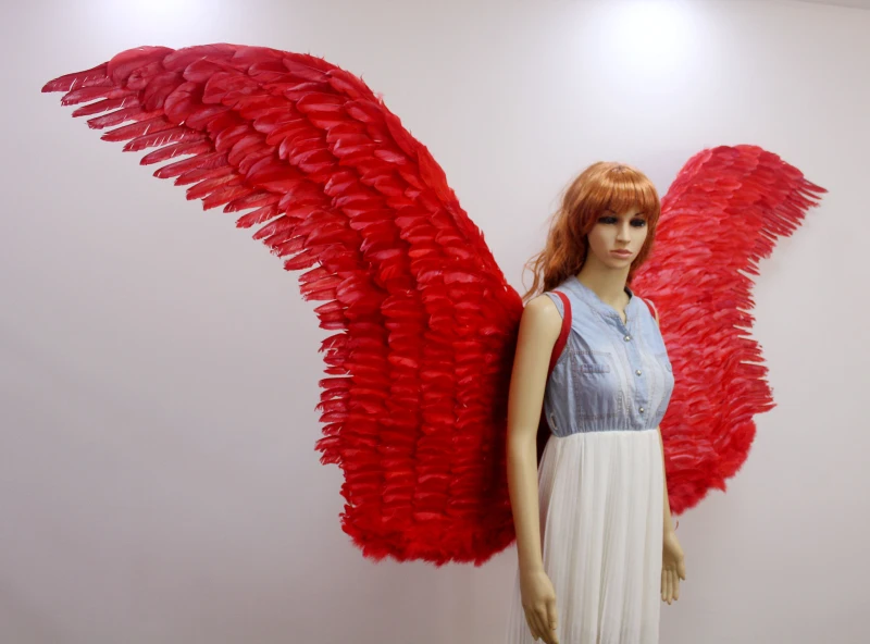 2017 Красный Новый Стиль Крылья Ангела реквизит Подиум шоу Праздничный Ангел перья