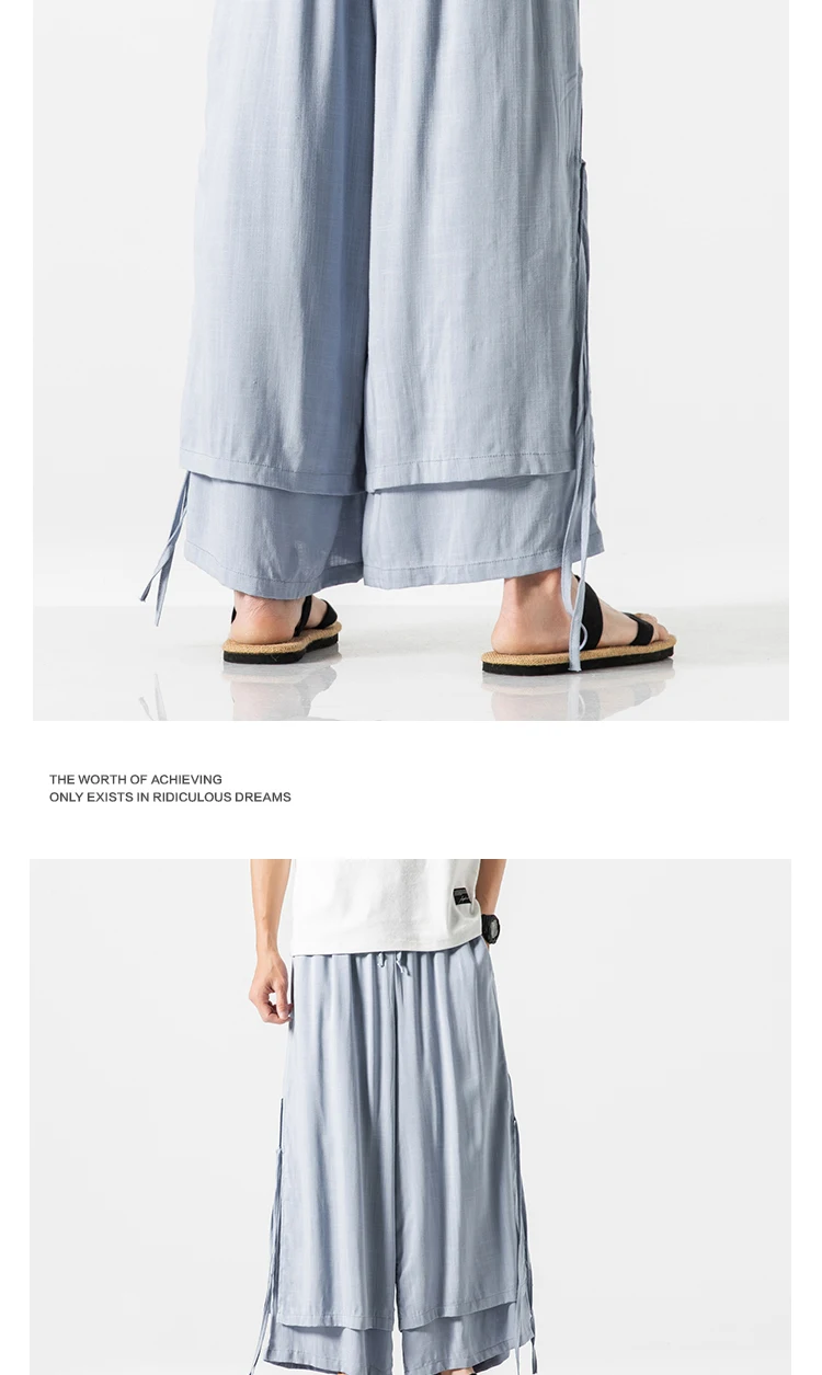 Sinicism Store, мужские широкие брюки, летняя одежда, хлопок, лен, свободные, мужской ханьфу, китайский стиль, мужские длинные штаны, 3XL