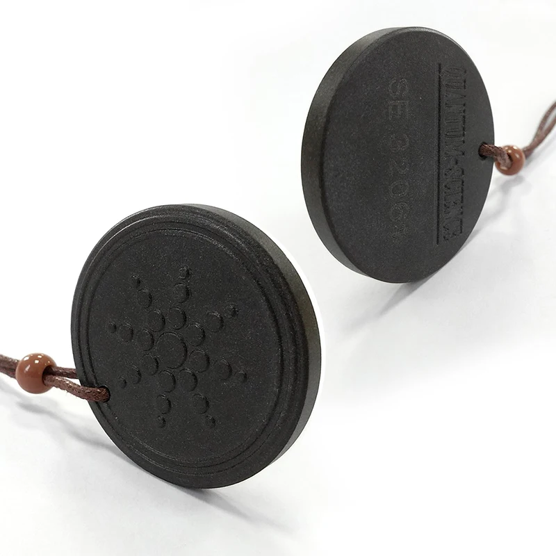 Lave Stone кулон Quantum pendant ожерелье с кожаной веревкой цепь скалярная энергия Neg ионы с защитой от ЭМП забота о здоровье талисманы ювелирные изделия