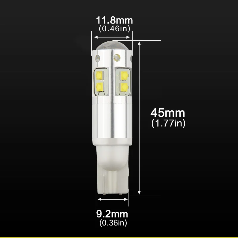 NAO 2x w5w led t10 led 12V w5w Светодиодная лампа для авто КРИ чипы для салона автомобиля лампа повышенной яркости 3W 1000LM белый Янтарный красный 194
