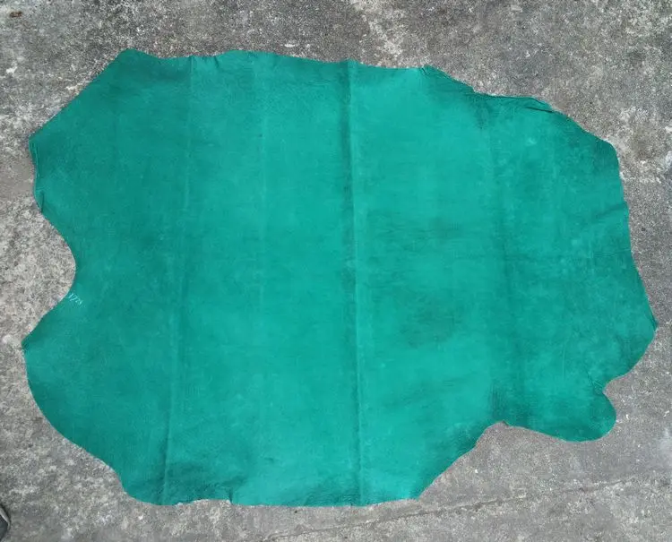 

green Genuine pig split leather material whole piece
