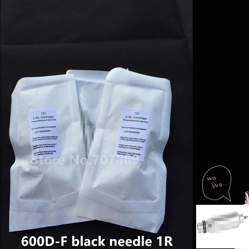 

7pcs/lot New Sterilized 1R black 600D-F Tattoo Needles For Permanent Makeup Tattoo Machine Gun Free Shipping