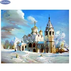 Полноразмерная Алмазная вышивка, 5D, алмазная живопись, русская церковь, вышивка крестиком, 3D, Алмазная мозаика, алмазная Алмазная, рукоделие, Рождество