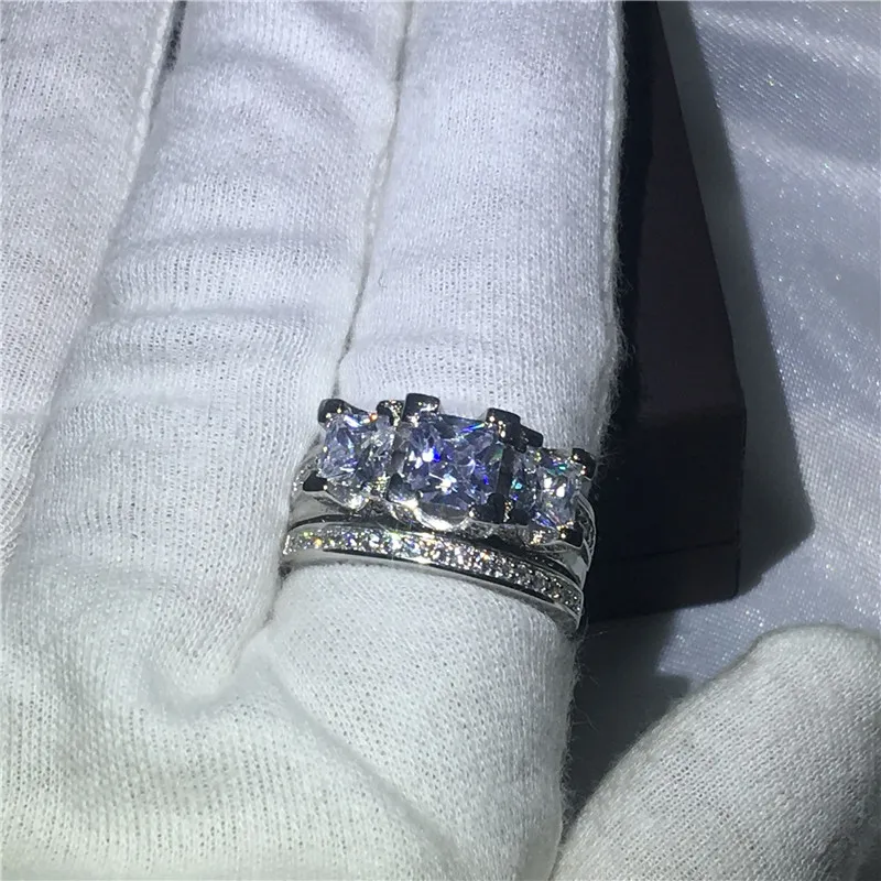 Модные ювелирные изделия из жемчуга для женщин обручальное кольцо 6ct Cz камнях