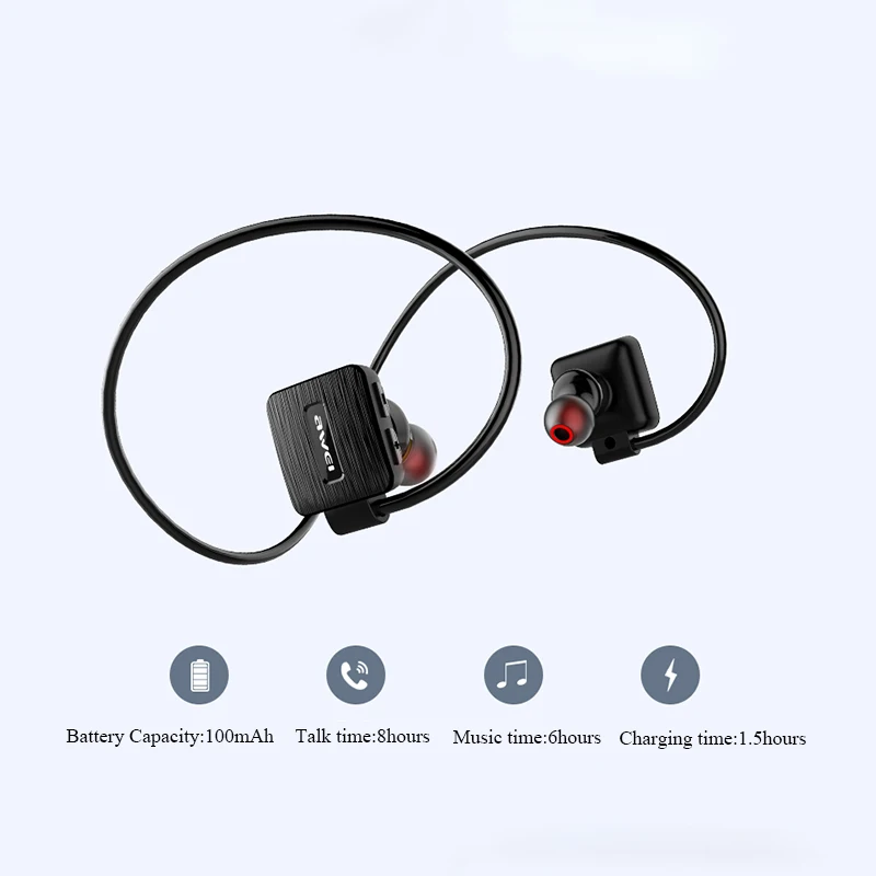 AWEI A848BL беспроводные Bluetooth наушники с микрофоном 3D стерео водонепроницаемая Спортивная гарнитура наушники для телефонов