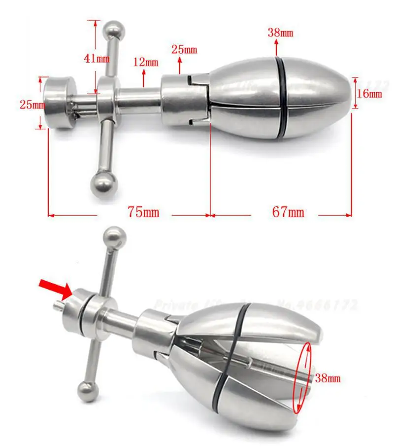 Stainless steel stretching anal dilator plug with lock locking butt extension toys dilatador beads balls | Красота и здоровье