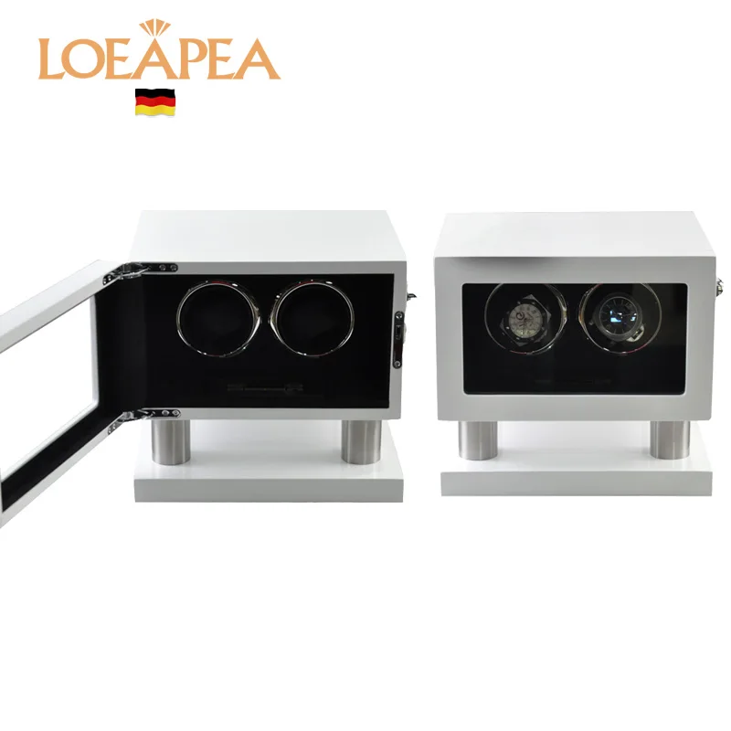 Двухместная автоматическая коробка для наматывания часов 2 + 0 деревянная катушка