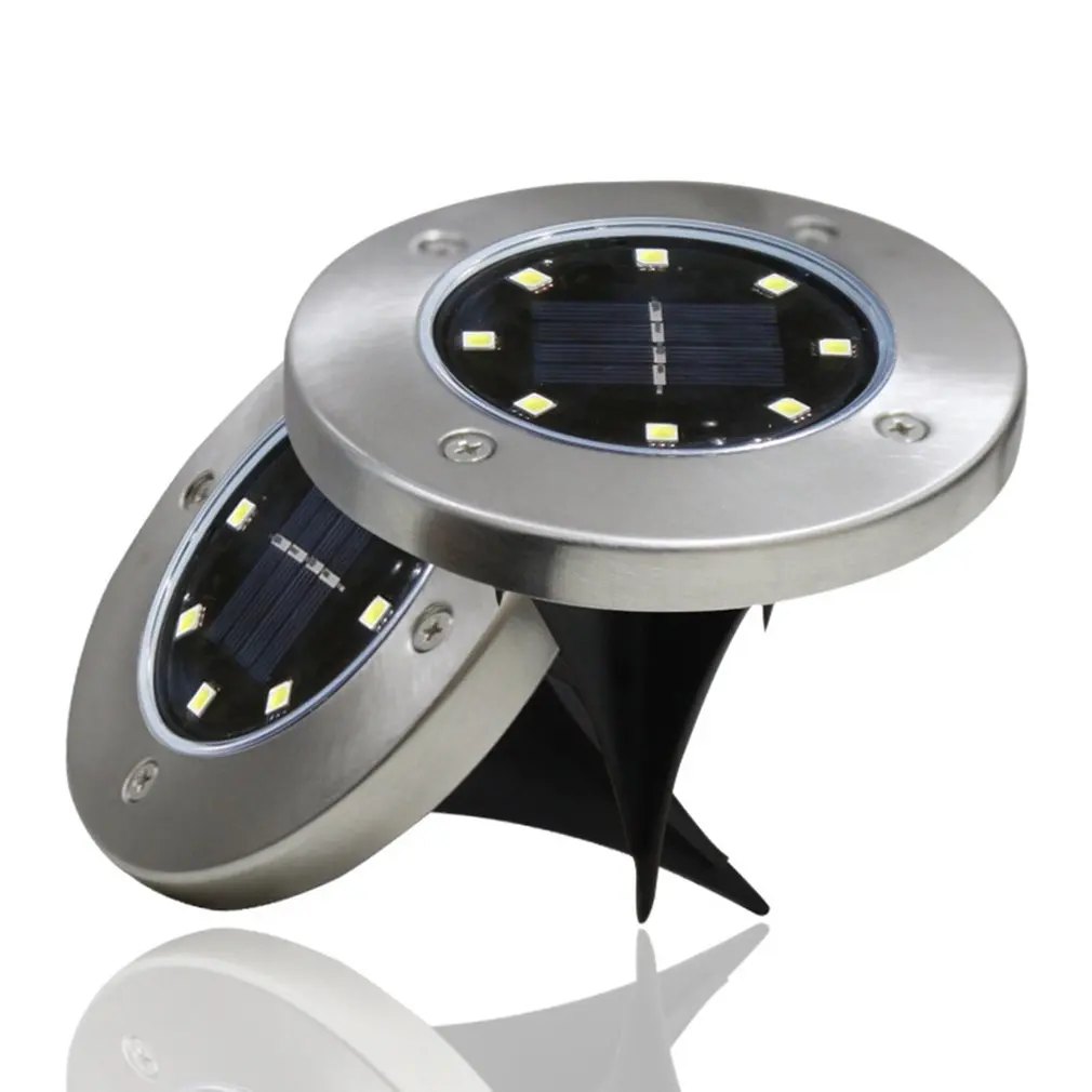 Солнечный Подземный свет солнечный похороненный 8LED белый/теплый белый