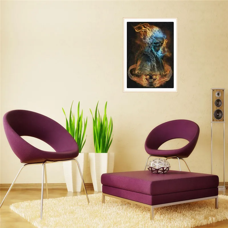 FineTime 5D Сделай Сам украшение для дома фигурка человека вышивка черепа полностью