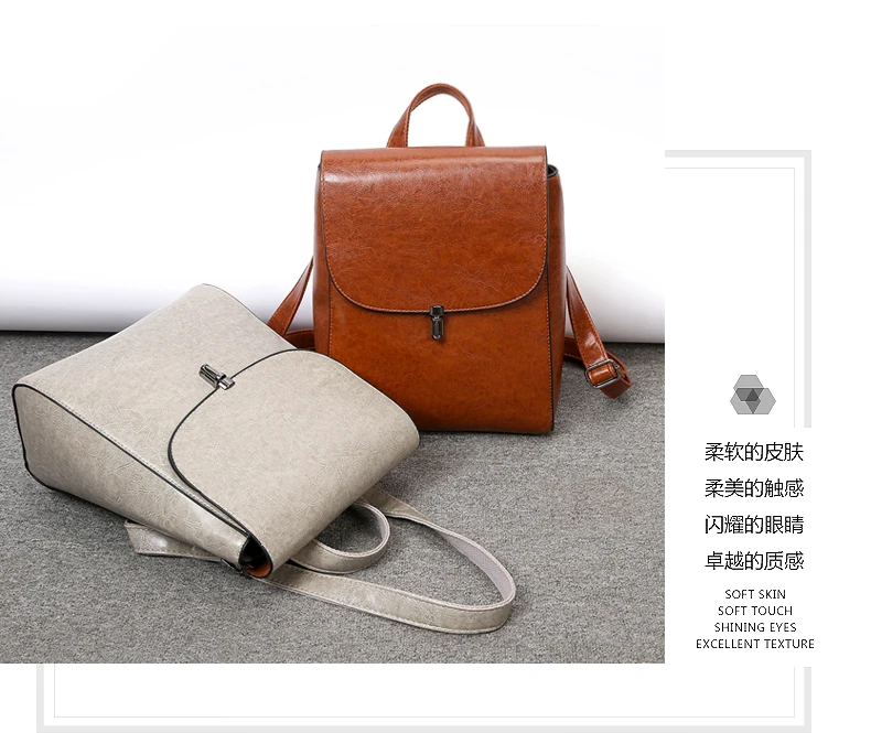 Flap Rucksack Women Backpacks Fashion Teenager Girls School bag PU Mochila Zipper Students Shoulders bag Teenager School Bags