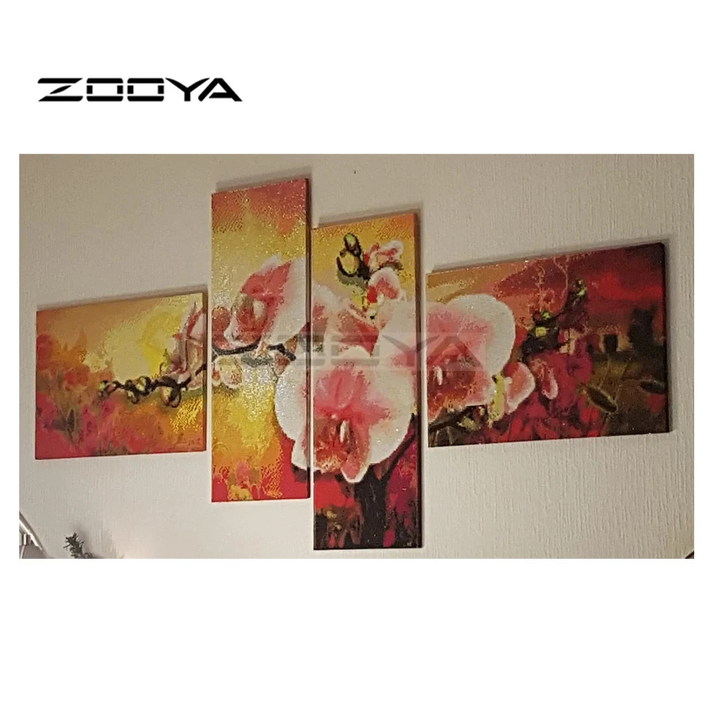 ZOOYA, алмазная вышивка, цветок, 5D, сделай сам, алмазная живопись, 4 шт., Цветок Калла, алмазная живопись, вышивка крестиком, стразы, мозаика, BJ1507