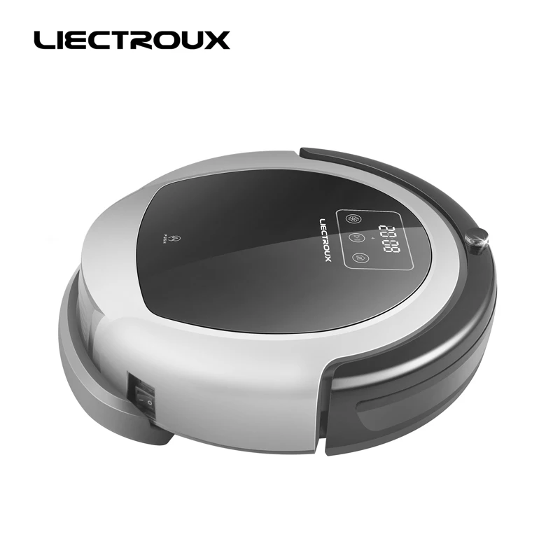 LIECTROUX B6009 Робот Пылесос гироскоп Навигация картография влажная и сухая уборка Бак Для Воды,батарея литиевая,с танком для воды сенсорный экран, фильтр HEPA,моющий,авто подзарядка для дома спиральная щетка мощность