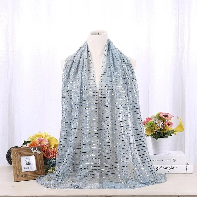 2018 Королевский точный мусульманский женский хиджаб мерцающие блестки хиджабы