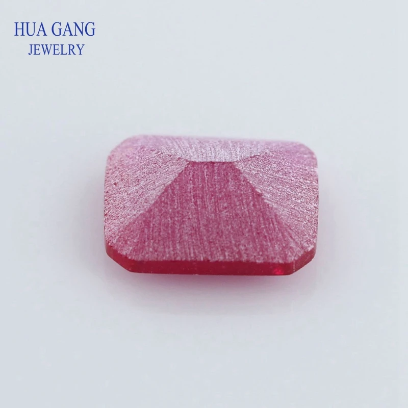 5# Red Stone Matte Bottom Octangle Shape Princess Cut Synthetic Corundum Gems stone For jewelry Size 3x5~10x14mm Free Shipping | Украшения