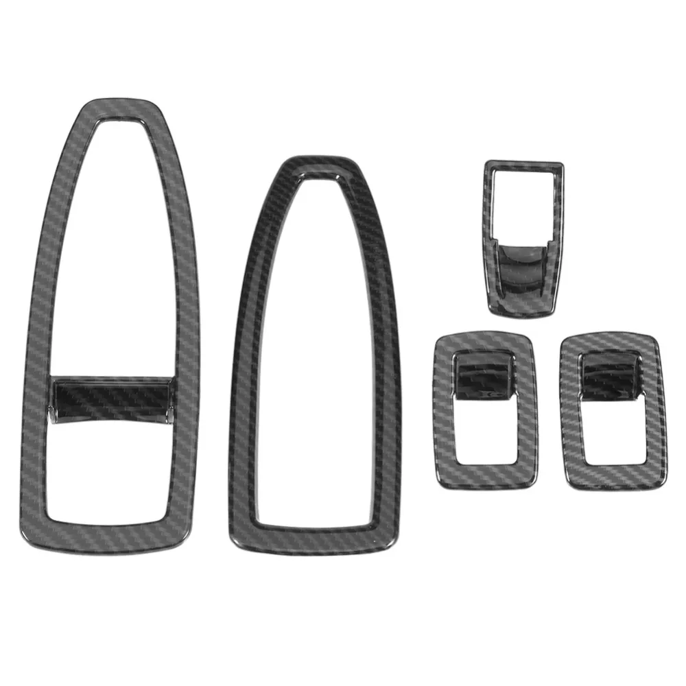 

5 pcs Carbon Fiber Style Car Window Lift Button Frame Cover Trim Set for BMW 3 Series F30 carbon fiber pattern not easy to fade