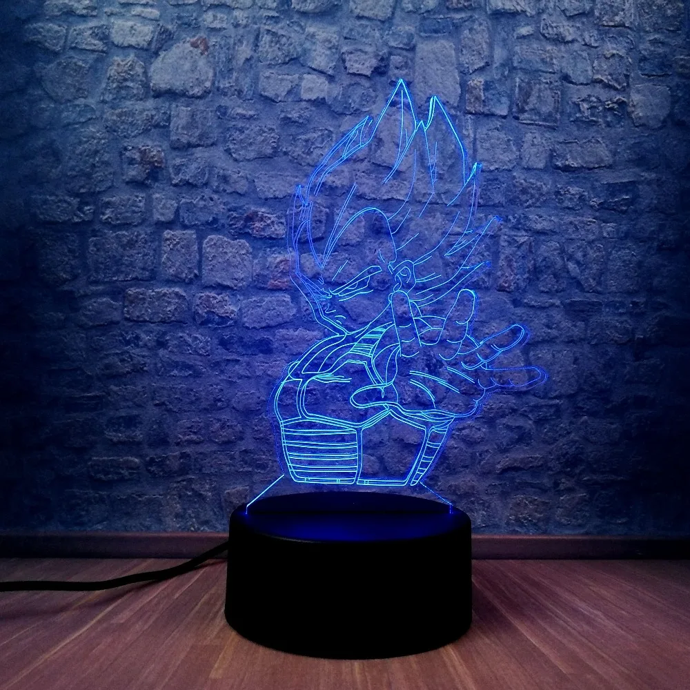 Хит продаж Seven Dragon Ball Vegeta Super Hero 3D Светодиодная лампа RGB светильник 7 цветов Ночной