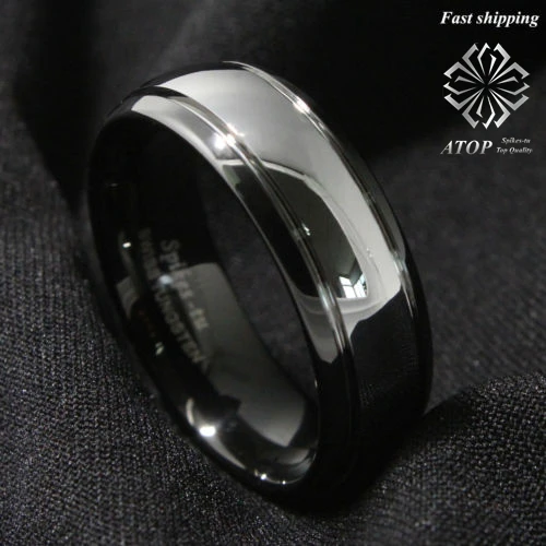 Мужское кольцо из карбида вольфрама 8 мм|tungsten carbide ring|carbide ringmens wedding band |