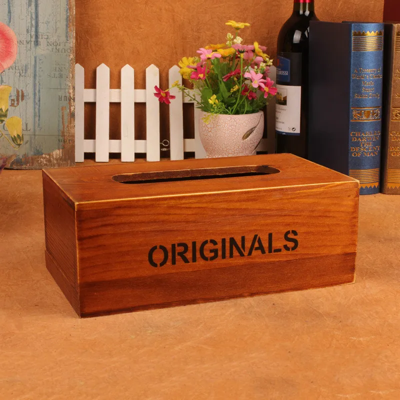 Solid wood tray old retro restaurant car multi-function tissue box | Автомобили и мотоциклы