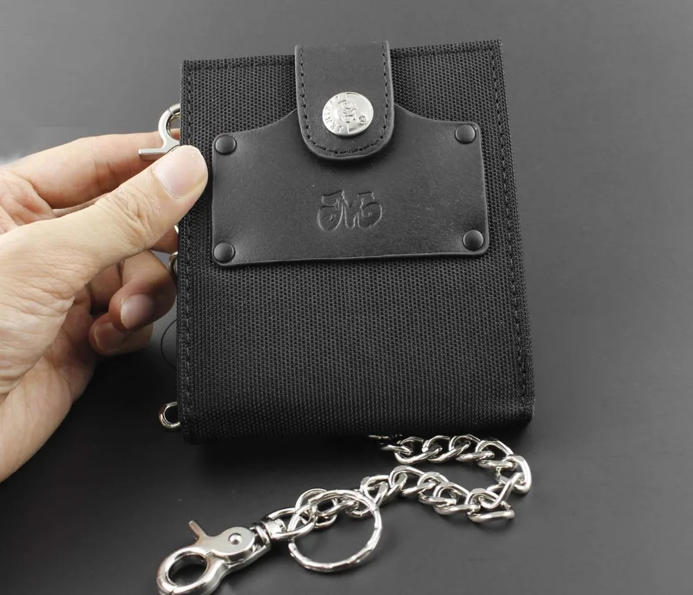 Мужской Байкерский Повседневный Кошелек из парусины и кожи кошелек с длинной