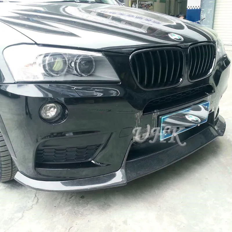 UHK для BMW аксессуары X3 углеродного волокна спортивный передний бампер спойлер