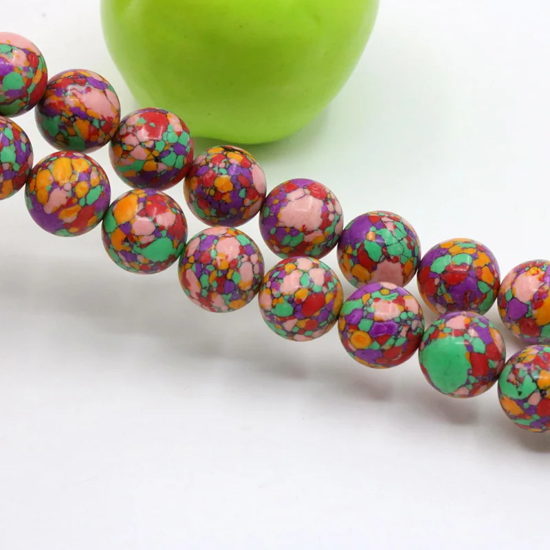 Очаровательные! Разноцветные турецкие камни 10 мм круглые свободные бусины 15