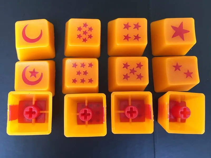DIY PBT POM просвечивающий брелок для подсветки с подсветкой Механическая игровая клавиатура R4 полупрозрачные Dragon Ball keycaps 12 шт./лот