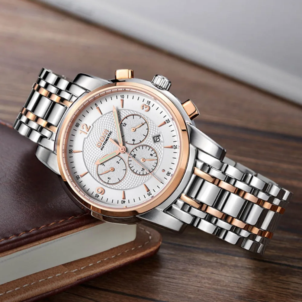 Dom автоматическая механические с автоподзаводом ветер из нержавеющей стали relogio