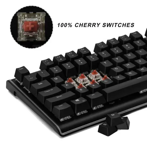 Cherry Brown Switch Игровая механическая клавиатура 87 ключ RGB светодиодный светильник с подсветкой плавный геймерская Клавиатура Cherry MX Switch-QWERTY-Layout - Цвет: Cherry Brown Switch