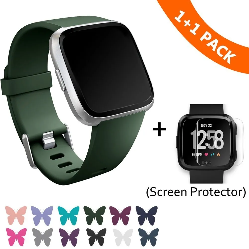 Duszake Replacement Strap For Fitbit Versa/Versa Lite Band Soft Silicone Waterproof Wrist Bracelet Strap For Fitbit Versa Band