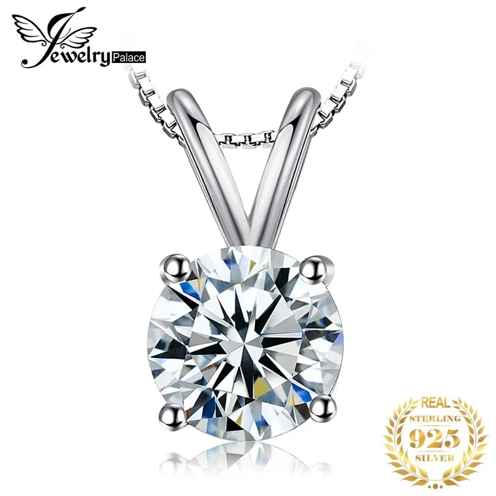 JewelryPalace Классический круглый 1ct реальные 925 пробы Серебряные ювелирные изделия