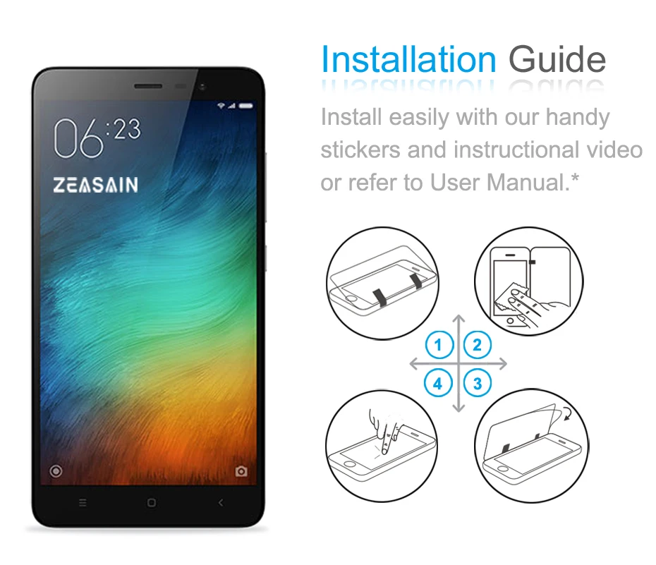

Original ZEASAIN Ultra Thin 9H Screen Protector Tempered Glass For Xiaomi Redmi Note 3 Note3 Xiomi Toughened Protective Film